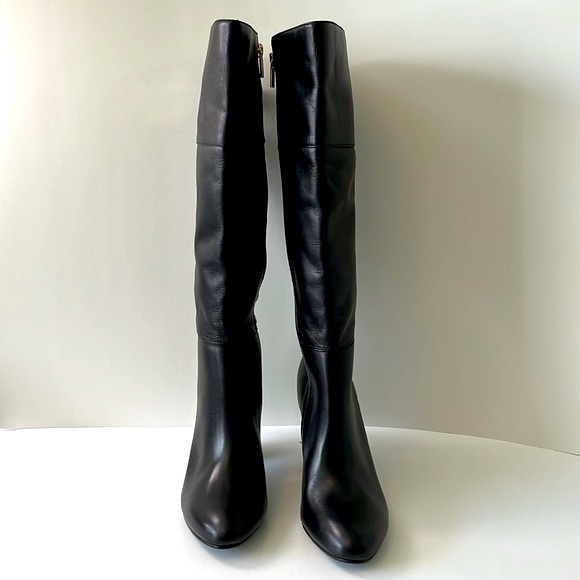 Isola 'Coralie' Leather Over the Knee Block Heel Boots, Black, size 8M - Picture 1 of 15